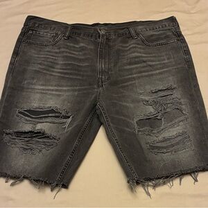 Levi's Charcoal Distressed Denim Shorts